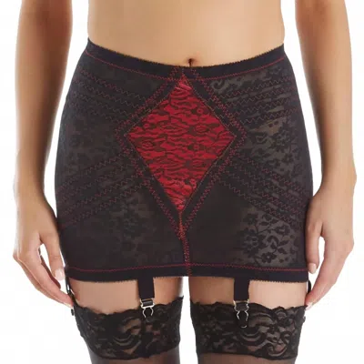 RAGO OPEN BOTTOM GIRDLE EXTRA FIRM SHAPING IN RED / BLACK