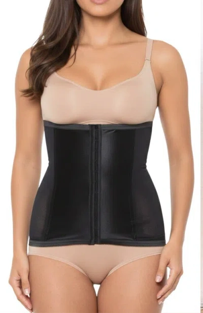 Rago Shapette Powermesh Satin Panel Waist Cincher In Black