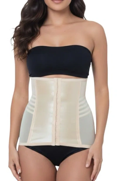 Rago Shapette Powermesh Satin Panel Waist Cincher In Neutral