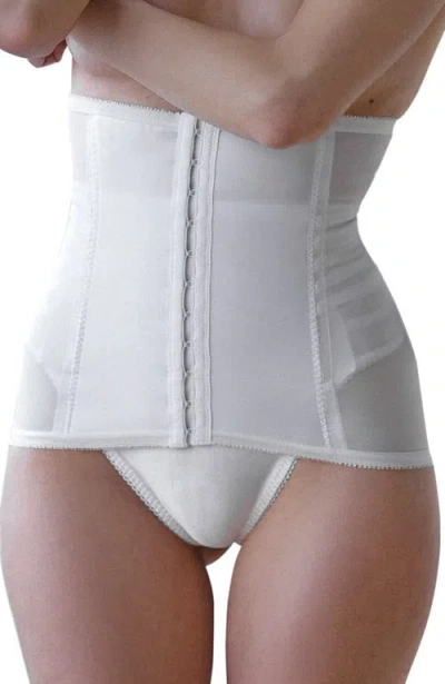 Rago Shapette Powermesh Satin Panel Waist Cincher In White