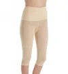 Rago Women's Power Lites Shaping Wide Band Capri Pant Liner In Beige In Metallic