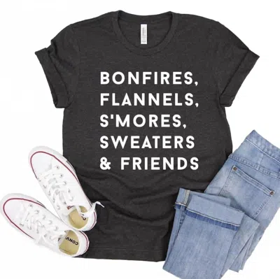Rags & Royal Women's Bonfires & Flannels Graphic Tee Shirt In Black
