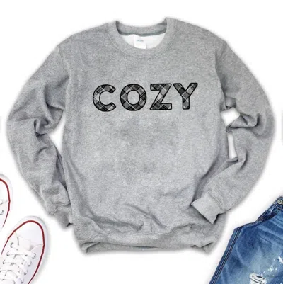Rags & Royal Women's Cozy Pullover Sweatshirt In Grey