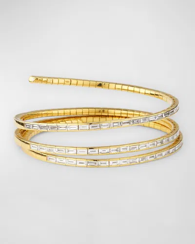 Rahaminov Diamonds 18k Yellow Gold 3-coil Baguette Diamond Wrap Bracelet