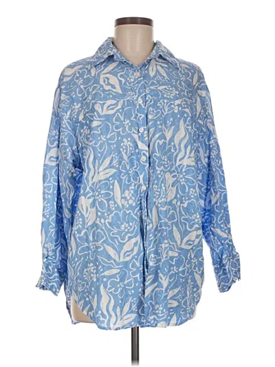 Pre-owned Rahi 3/4 Sleeve Button Down Shirt In Blue