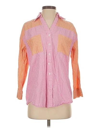 Pre-owned Rahi 3/4 Sleeve Button Down Shirt In Orange