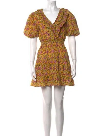 Pre-owned Rahi Floral Print Mini Dress In Multicolor