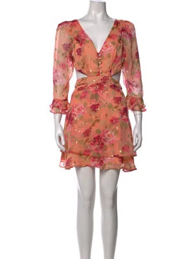 Pre-owned Rahi Floral Print Mini Dress In Pink