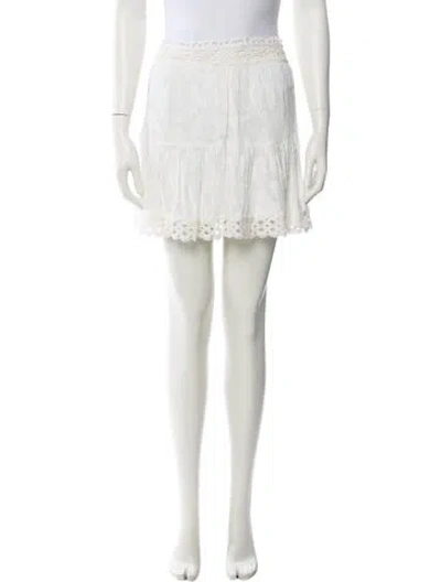 Pre-owned Rahi Lace Pattern Mini Skirt In White