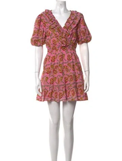 Pre-owned Rahi Paisley Print Mini Dress In Pink