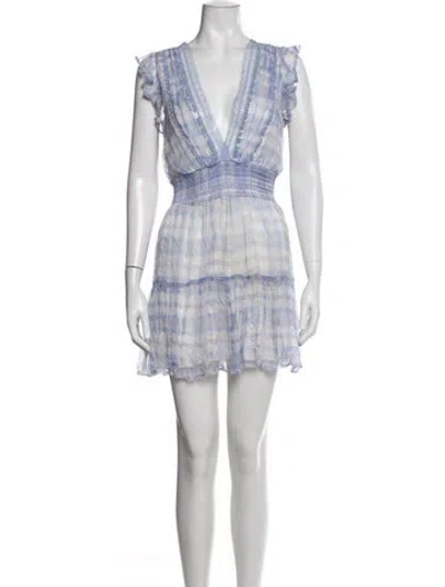 Pre-owned Rahi Plaid Print Mini Dress In Blue/white