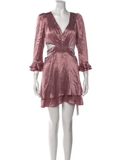 Pre-owned Rahi V-neck Mini Dress In Pink