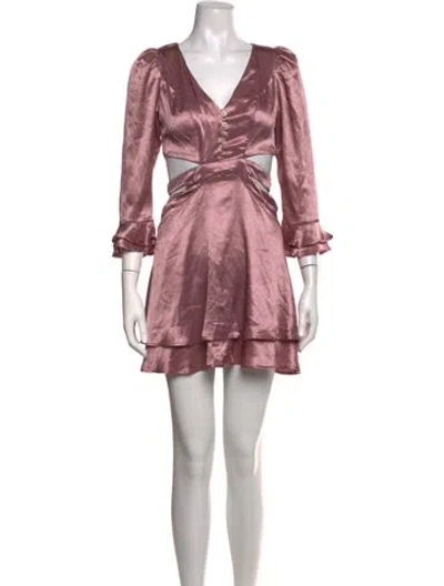 Pre-owned Rahi V-neck Mini Dress In Pink
