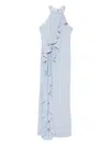 Rahil Hesan Ruffled Gown In Blue