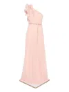 Rahil Hesan Ruffled Maxi Gown In Pink