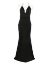 Rahil Hesan V-neck Chain-strap Gown In Black