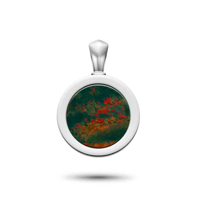 Rahul Patel Collection Men's Green / Red / Silver Genesis Bloodstone Amulet In Multi