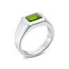 Rahul Patel Collection Men's Silver / Green Linea Signet Ring With Peridot In Multi