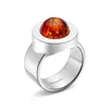 Rahul Patel Collection Men's Silver / Yellow Genesis Amber Ring In Multi