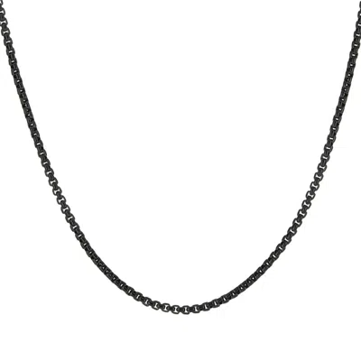 Rahul's Jewels Women's 16"-18" Adjustable Foundations Black Steel Box Chain