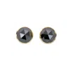 Rahul's Jewels Women's Black / Gold Sanctum Orb Earrings - 14 Karat Gold With Genuine Black Diamond, Large In Multi
