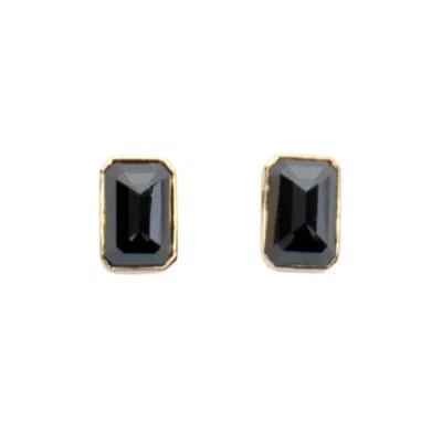 Rahul's Jewels Women's Black / Gold Sanctum Verus Earrings -14 Karat Gold With Genuine Black Diamond In Multi