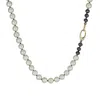 Rahul's Jewels Women's Black / Gold / White 18" Knotty Pearl Necklace -14 Karat Gold With Genuine Black Diamond In Multi