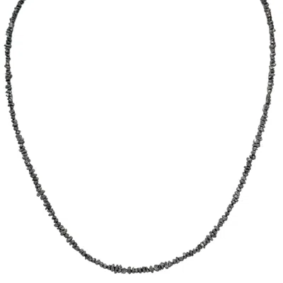 Rahul's Jewels Women's Black / Silver Genuine Black Diamond Rough Strand Necklace