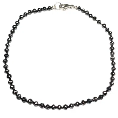 Rahul's Jewels Women's Black / White 7.5" Genuine Black Diamond Strand Bracelet - 11.00 Carat Diamond Weight