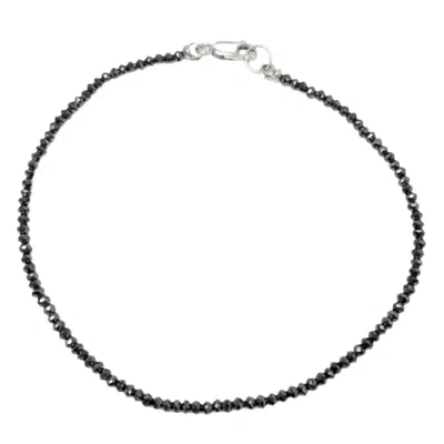 Rahul's Jewels Women's Black / White 7.5" Genuine Black Diamond Strand Bracelet - 7.00 Carat Diamond Weight In Multi