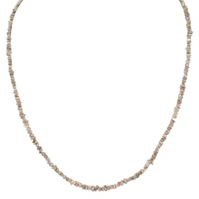 Rahul's Jewels Women's Brown / Silver 17"-19" Adjustable Length Genuine Brown Diamond Rough Strand Necklace - 32.00 In Gold