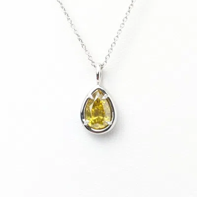 Rahul's Jewels Women's Gold / Yellow 1.01 Carat Genuine Yellow Diamond Pear Shape Solstice Pendant In 14 Karat Whit