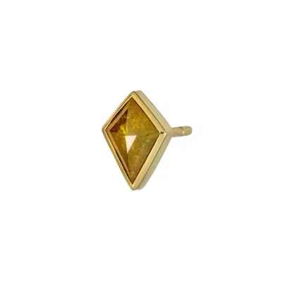 Rahul's Jewels Women's Gold / Yellow Sanctum Aether Earring Single -14 Karat Gold With Genuine Yellow Diamond