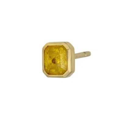 Rahul's Jewels Women's Gold / Yellow Sanctum Verus Earring Single -14 Karat Gold With Genuine Yellow Diamond