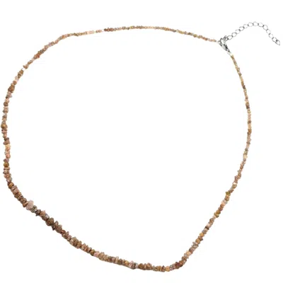 Rahul's Jewels Women's Red / Silver 16"-18" Adjustable Length Genuine Red Diamond Rough Strand Necklace - 22.00 Car In Multi