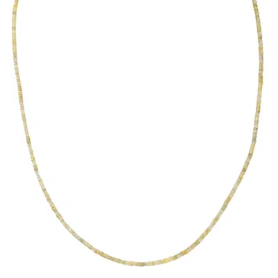 Rahul's Jewels Women's Yellow / Silver 16"-18" Adjustable Length Genuine Yellow Diamond Necklace In Multi