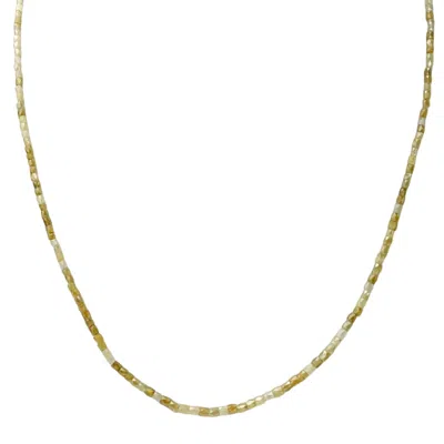 Rahul's Jewels Women's Yellow / Silver / Grey 16"-18" Adjustable Length Genuine Multicolor Diamond Necklace In Gold