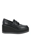 Rahya Grey Woman Loafers Black Size 9 Soft Leather In Black