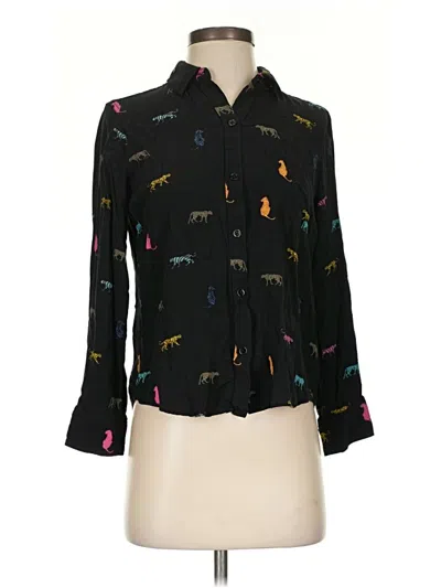 Pre-owned Rails 3/4 Sleeve Blouse In Black