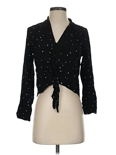 Pre-owned Rails 3/4 Sleeve Blouse In Black