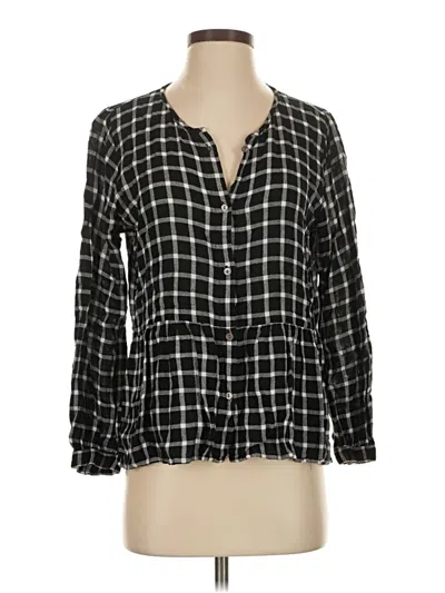 Pre-owned Rails 3/4 Sleeve Blouse In Black