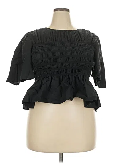 Pre-owned Rails 3/4 Sleeve Blouse In Black