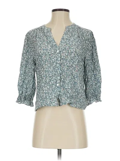 Pre-owned Rails 3/4 Sleeve Blouse In Blue
