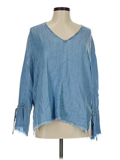 Pre-owned Rails 3/4 Sleeve Blouse In Blue