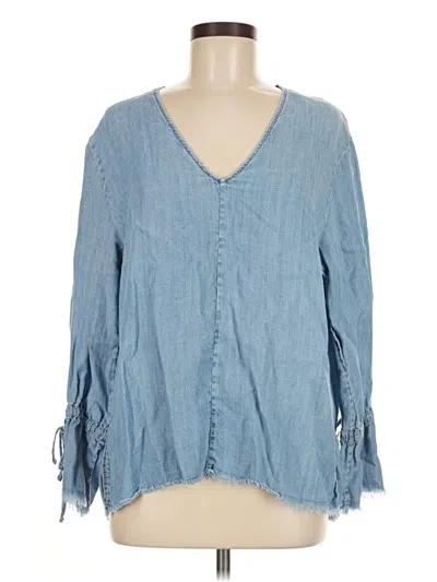 Pre-owned Rails 3/4 Sleeve Blouse In Blue