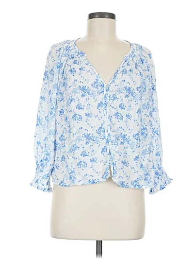 Pre-owned Rails 3/4 Sleeve Blouse In Blue