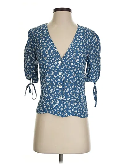 Pre-owned Rails 3/4 Sleeve Blouse In Blue