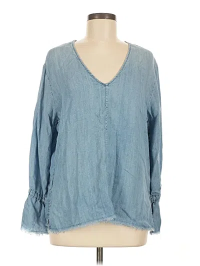 Pre-owned Rails 3/4 Sleeve Blouse In Blue