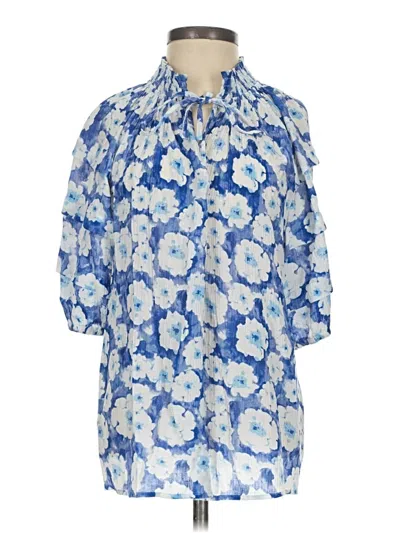 Pre-owned Rails 3/4 Sleeve Blouse In Blue