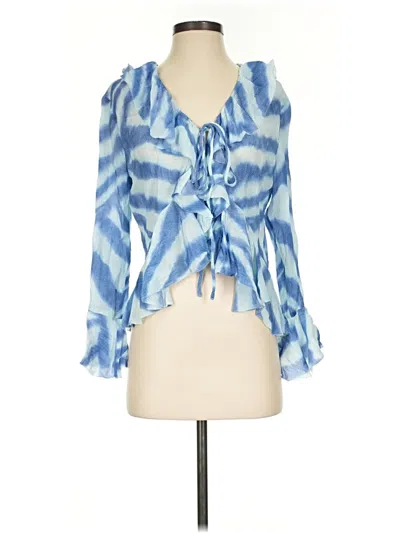 Pre-owned Rails 3/4 Sleeve Blouse In Blue